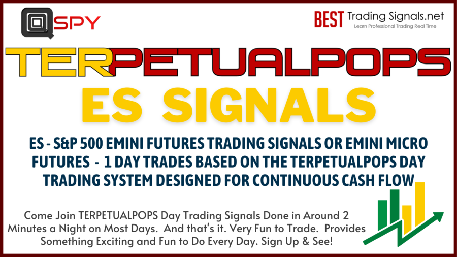 TERPETUALPOPS ES Emini Futures Signals Launched as Day Trading in 2 Minutes a Night “Cash Flow Machine” Style Emini Signals