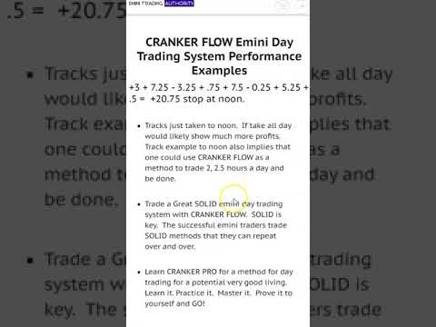 Day Trading Trend Trading with CRANKER FLOW Emini Day Trading System