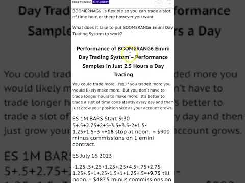 BOOMERANG6 Emini Day Trading System vs Other Emini Systems