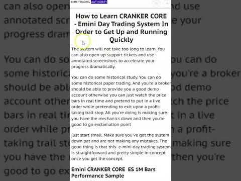 How to Learn CRANKER CORE   Emini Day Trading System In Order to Get Up and Running Quickly