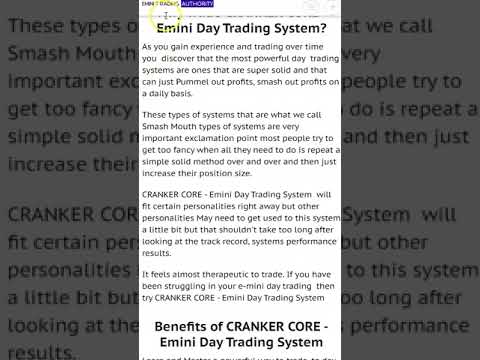 Why Trade CRANKER CORE   Emini Day Trading System Part 2